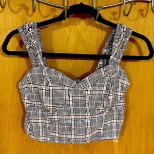 #39- JAPNA-size medium plaid crop